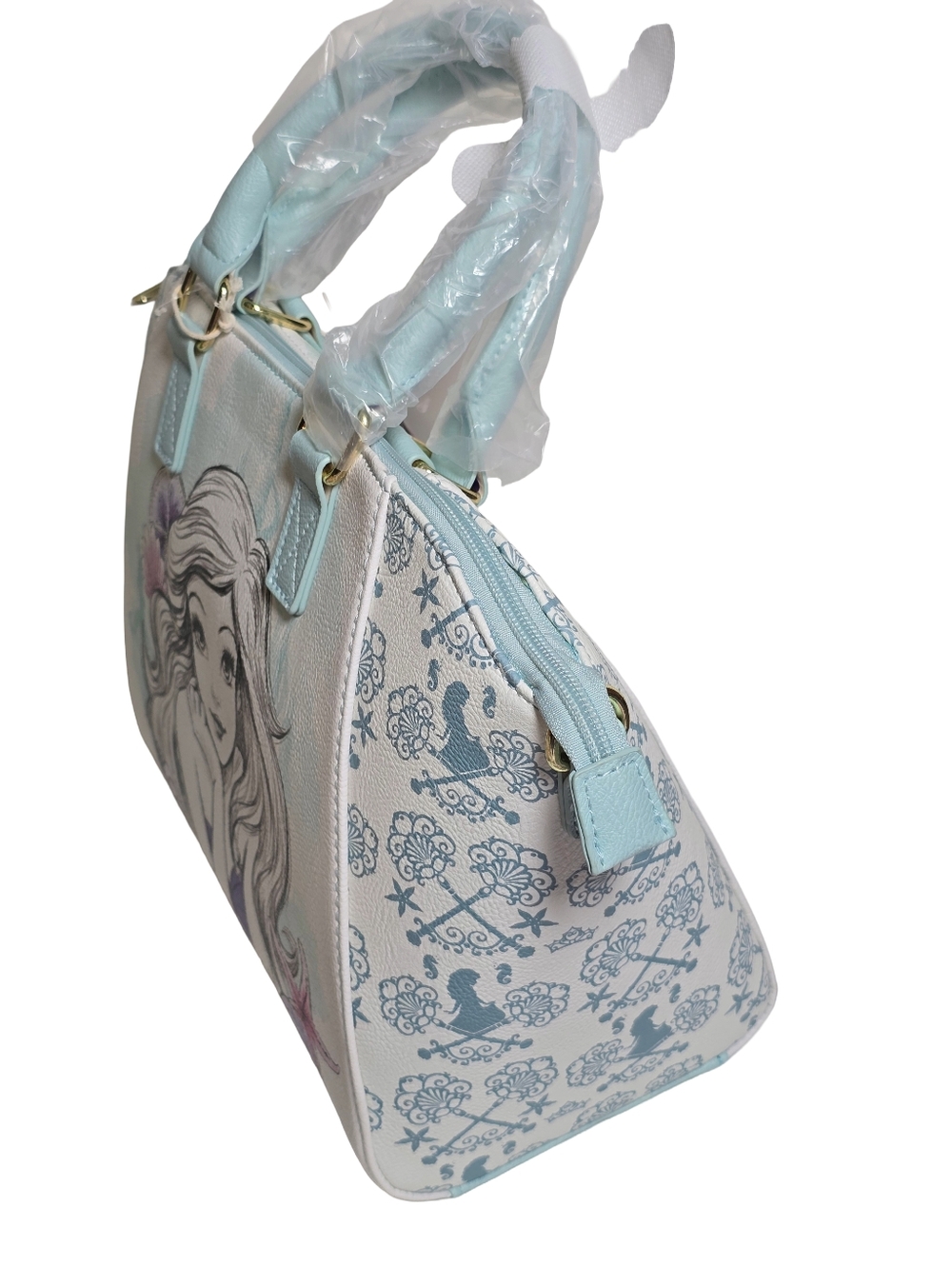 Loungefly Disney Little Mermaid Ariel Watercolor Coastal Satchel Tote Bag NWT - Picture 2 of 4